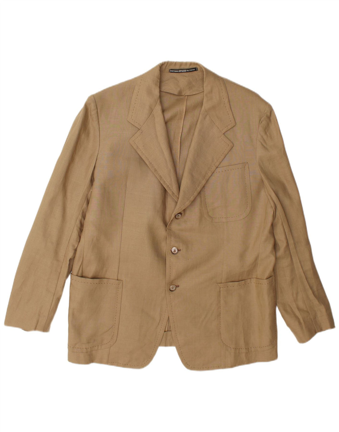 Vintage Mens 3 Button Blazer Jacket UK 38 Medium Beige