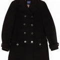 Trussardi Jeans Womens Double Breasted Coat IT 42 Medium Black Wool