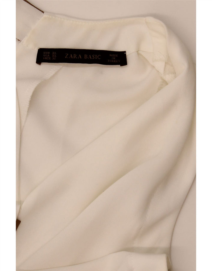 Zara Womens Sleeveless Blouse Top UK 18 XL White