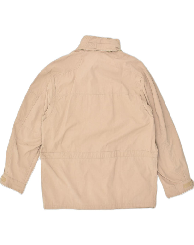 SEA BARRIER Mens Hooded Utility Jacket UK 40 Large Beige Polyester | Vintage Sea Barrier | Thrift | Second-Hand Sea Barrier | Used Clothing | Messina Hembry 