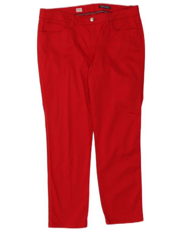 Tommy Hilfiger Womens Milan RW Slim Fit Casual Trousers W33 L27 Red Cotton