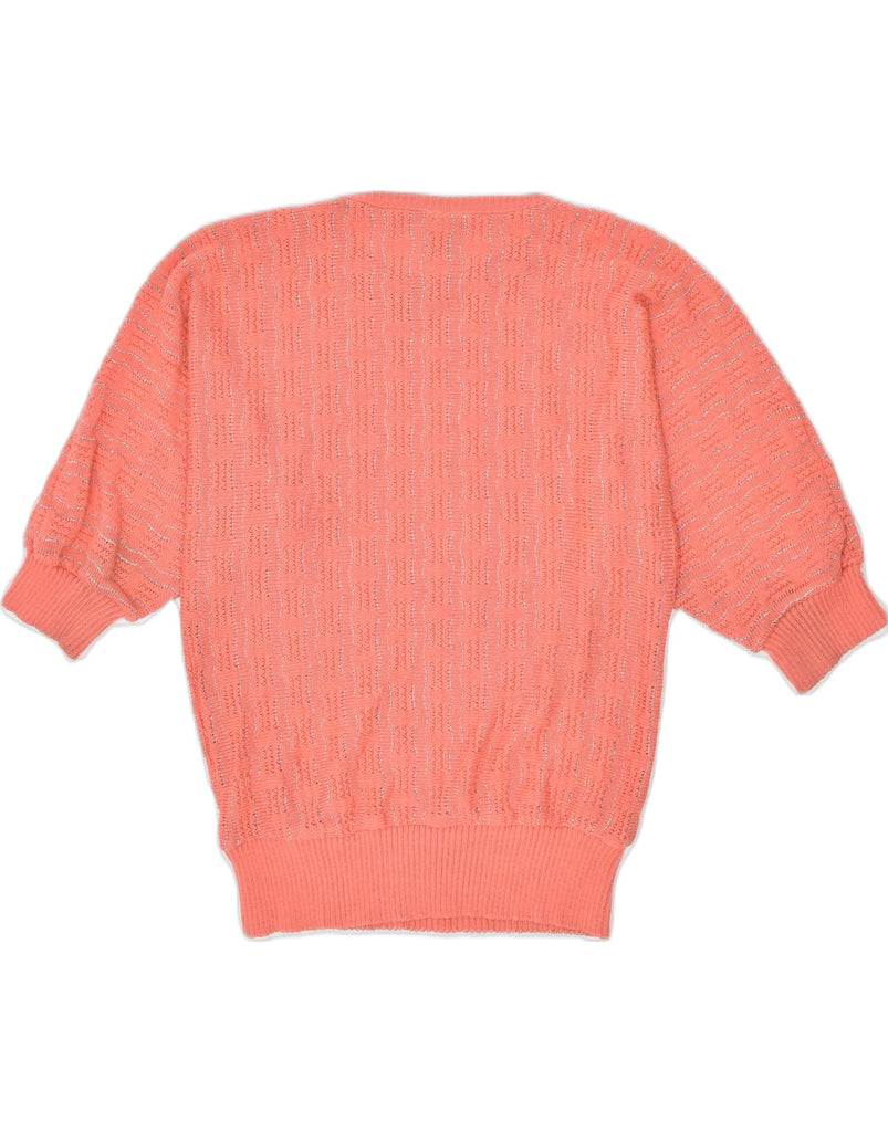 C & A Womens 3/4 Sleeve Crew Neck Jumper Sweater EU 40/42  Medium Pink | Vintage | Thrift | Second-Hand | Used Clothing | Messina Hembry 