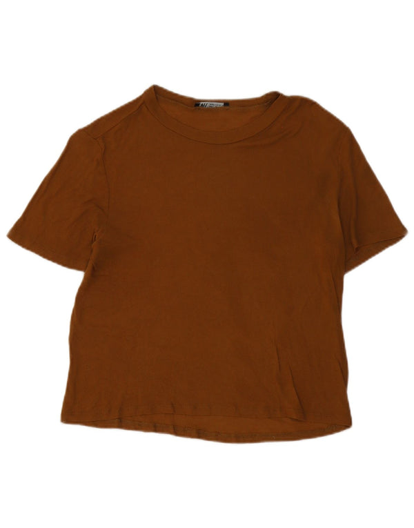 Zara Womens T-Shirt Top UK 14 Large Brown