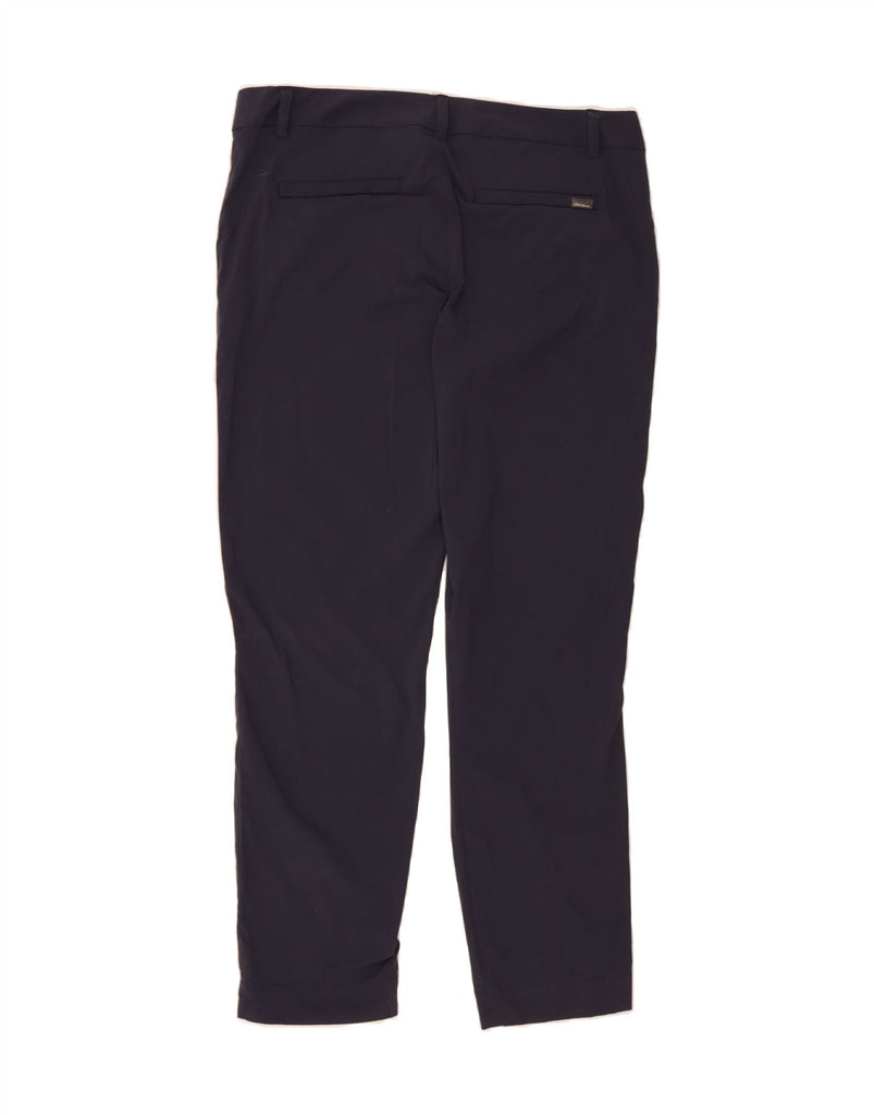 EDDIE BAUER Womens Slim Chino Trousers US 10 Large W32 L28 Navy Blue Nylon Vintage Eddie Bauer and Second-Hand Eddie Bauer from Messina Hembry 