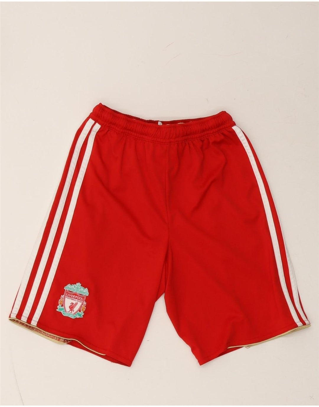ADIDAS Boys Liverpool Sport Shorts 9-10 Years  Red Polyester Vintage Adidas and Second-Hand Adidas from Messina Hembry 