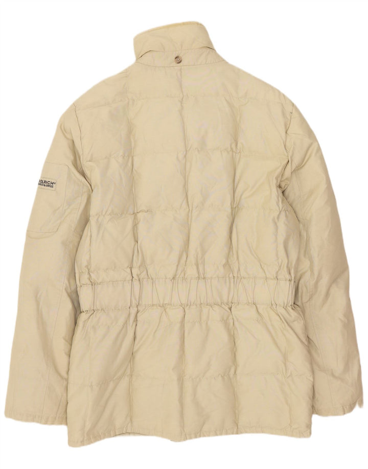 Woolrich Mens Padded Jacket UK 38 Medium Beige Elastomere