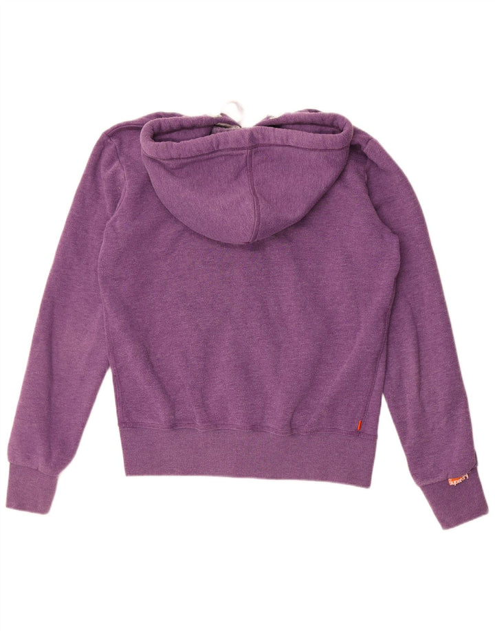 Superdry Mens Zip Hoodie Sweater Medium Purple Cotton