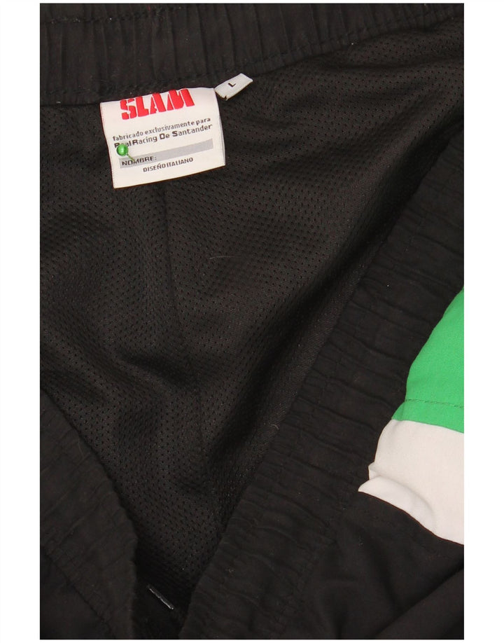 Slam Mens Tracksuit Trousers Large Black Colourblock Polyester