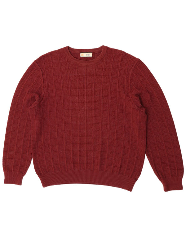 Marks & Spencer Mens Crew Neck Jumper Sweater Medium Red Acrylic