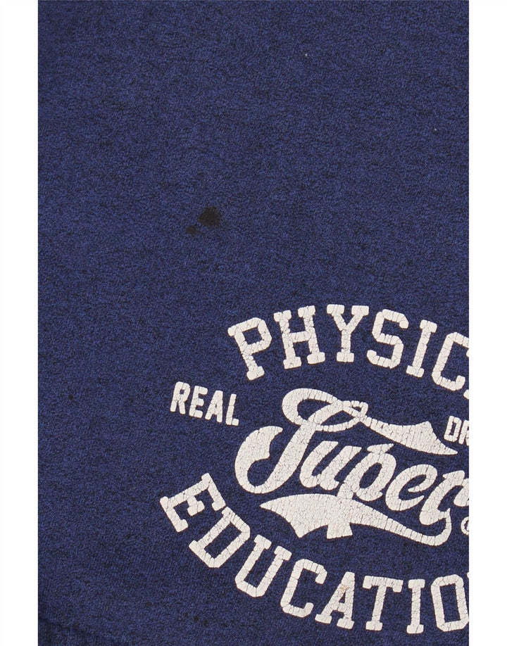 Superdry Mens Graphic Sport Shorts Medium  Blue Cotton