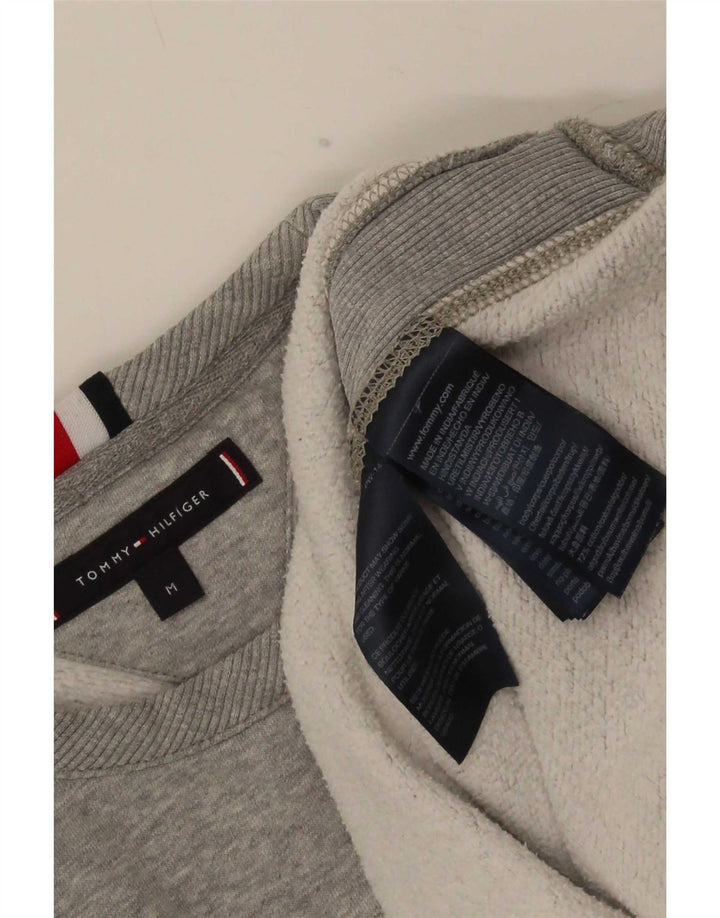 Tommy Hilfiger Mens Graphic Sweatshirt Jumper Medium Grey Cotton