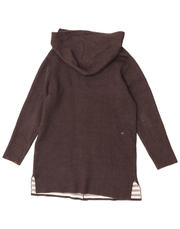 Zara Girls Hooded Longline Cardigan Sweater 13-14 Years Grey Viscose