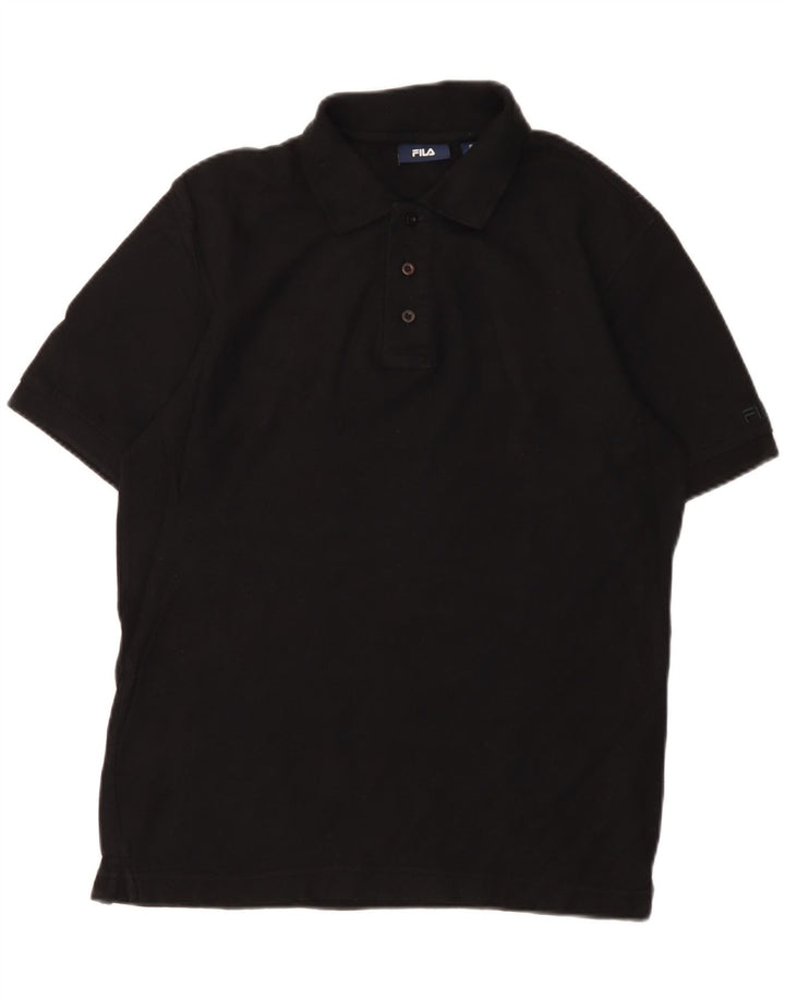 Fila Mens Polo Shirt Small Black Cotton