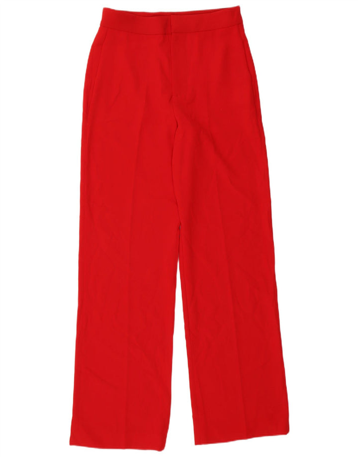 Zara Womens Straight Suit Trousers Medium W28 L32 Red Polyester