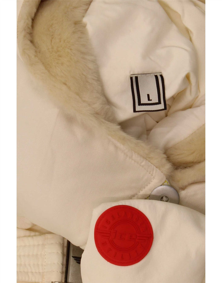 Ice Womens Hooded Anorak Jacket UK 16 Large White Polyamide