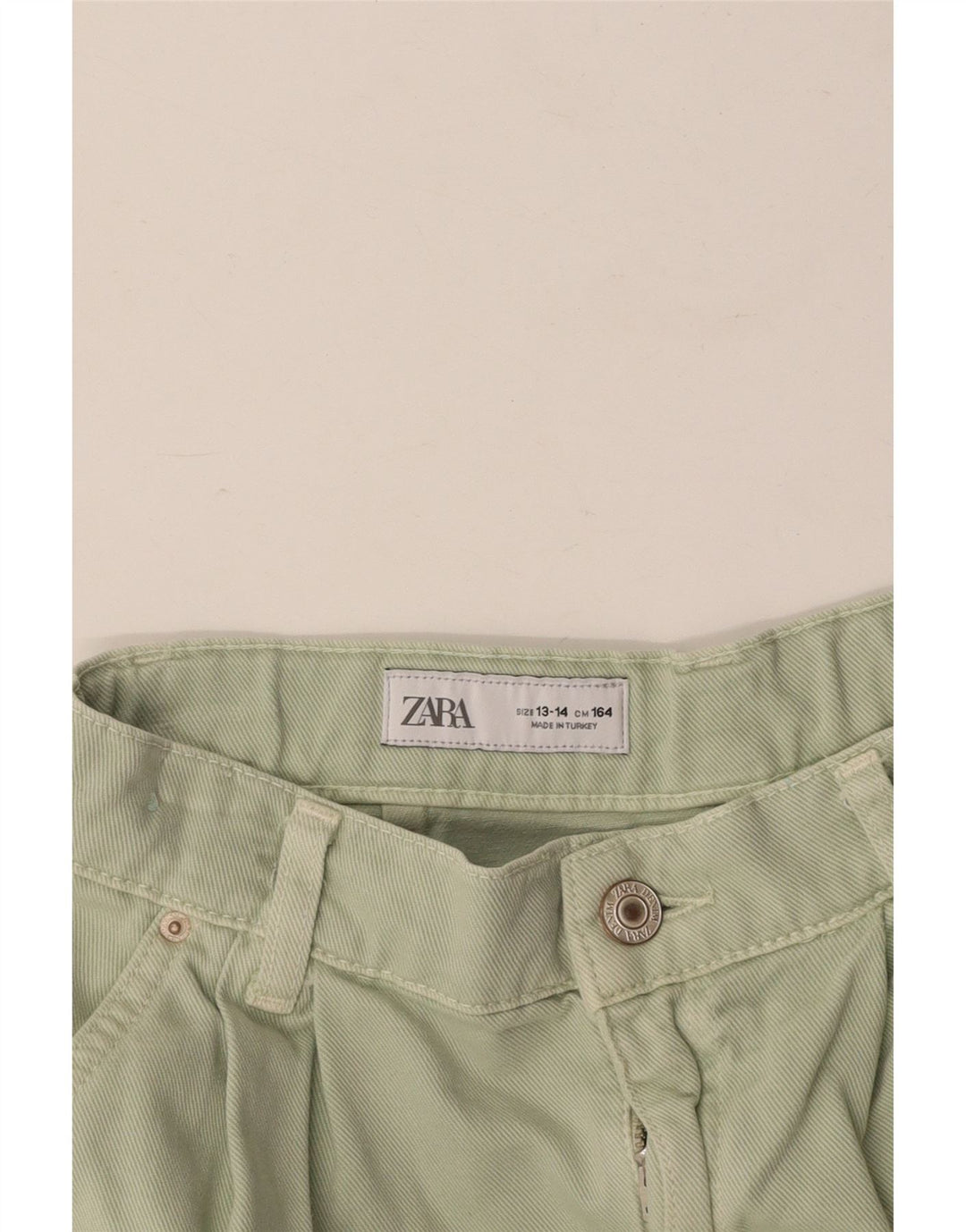 ZARA Girls Pegged Chino Shorts 13-14 Years W26 Green