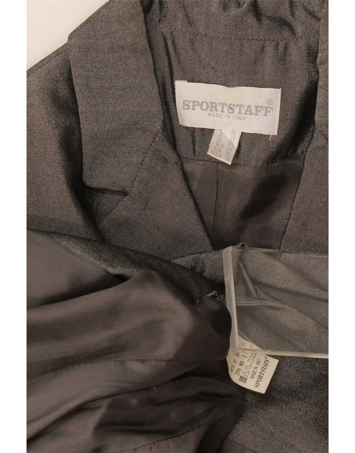Sportstaff Womens Overcoat UK 10 Small Grey Viscose