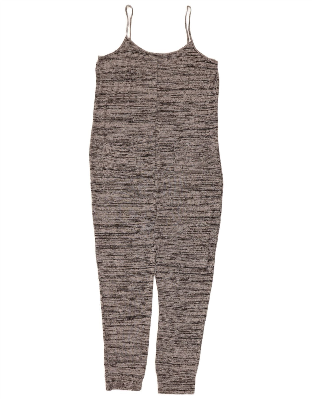 Topshop Womens Sleeveless Jumpsuit UK 12 Medium Grey Striped Viscose