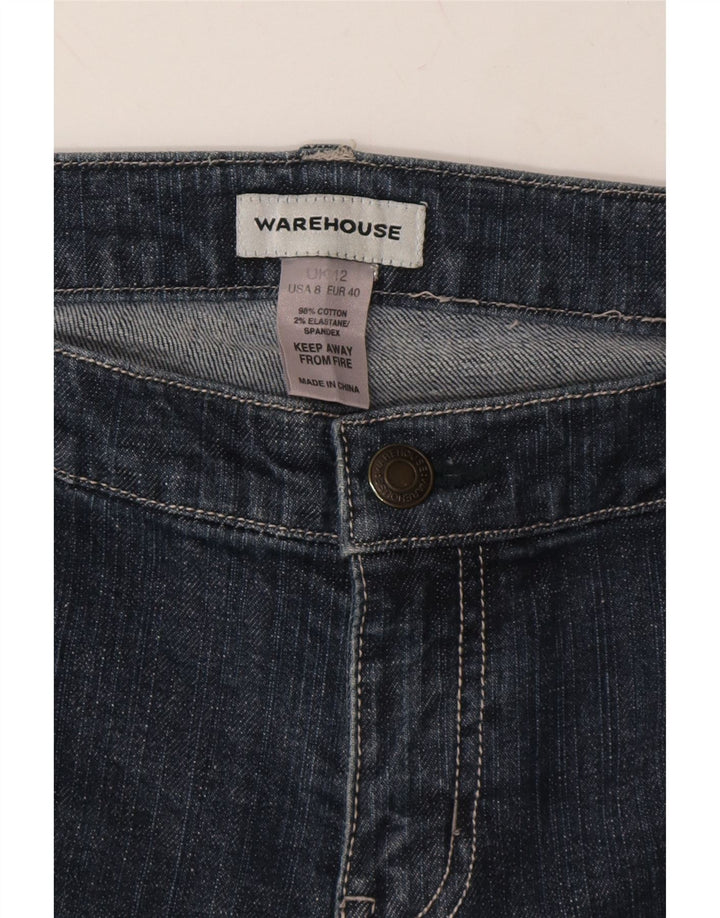 WAREHOUSE Womens Cropped Jeans UK 12 Medium W33 L22 Navy Blue Cotton Vintage Warehouse and Second-Hand Warehouse from Messina Hembry 