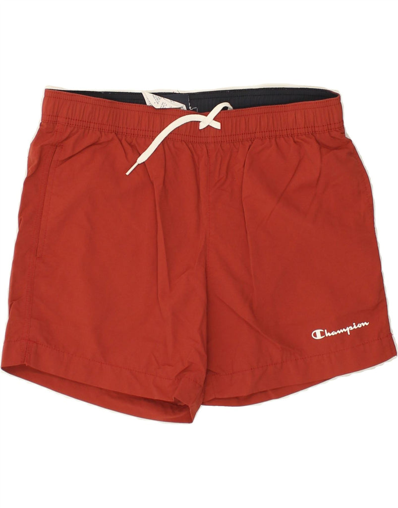 CHAMPION Mens Graphic Sport Shorts Small Red Polyester | Vintage Champion | Thrift | Second-Hand Champion | Used Clothing | Messina Hembry 