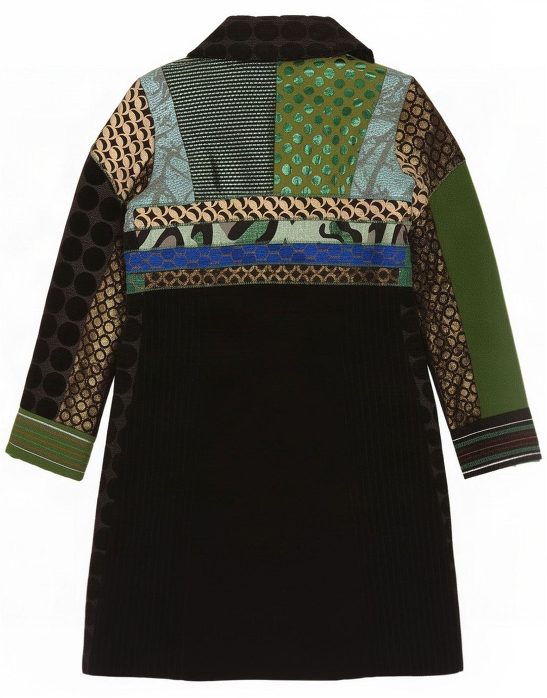 Desigual Womens Overcoat EU 38 Medium Multicoloured Patchwork