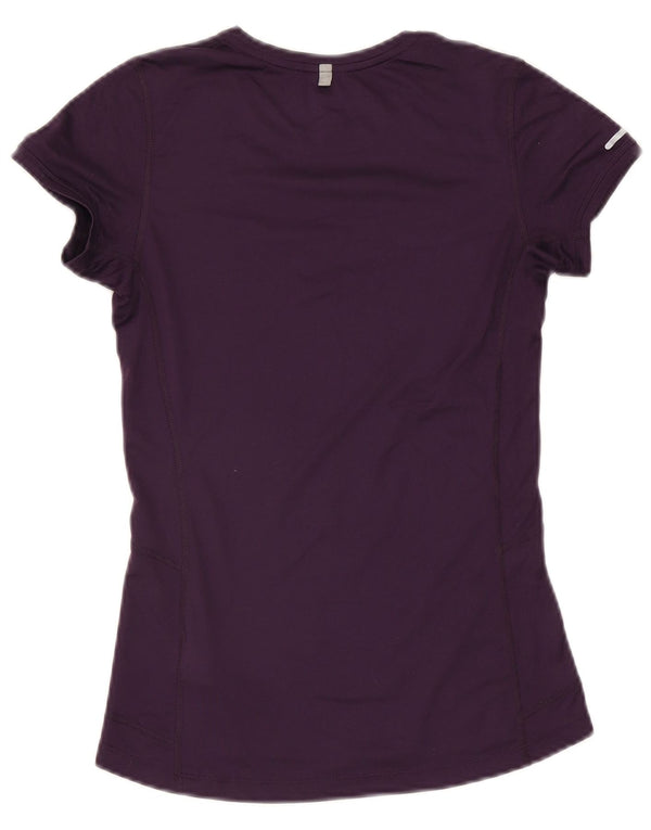 Nike Womens Dri Fit T-Shirt Top UK 6 XS Purple Polyester