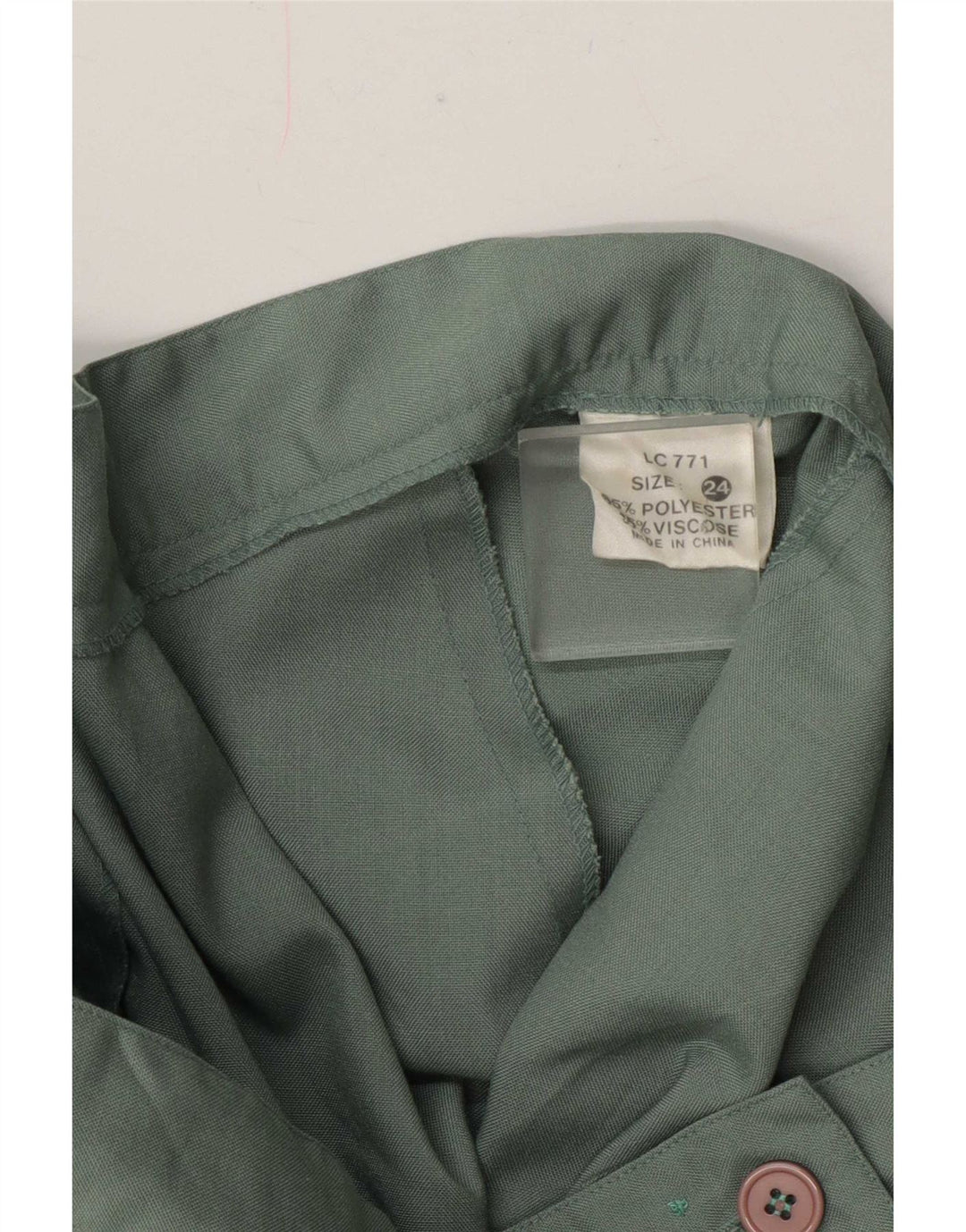 Vintage Womens Regular Pleated Skirt W40 2XL Green Polyester