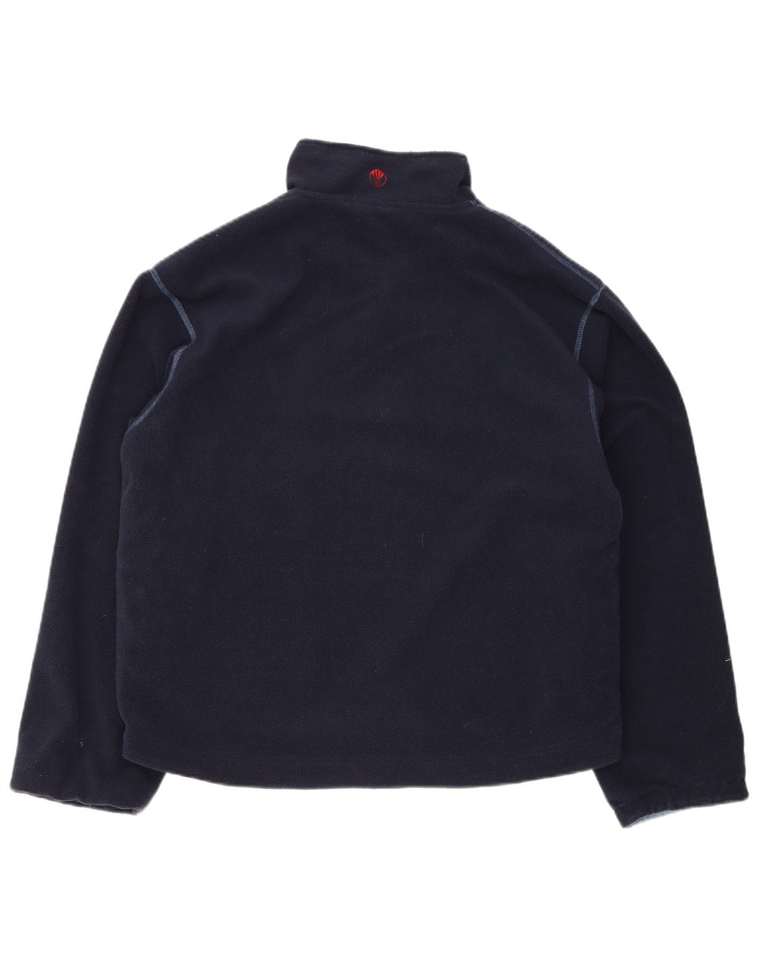 Fat Face Mens Zip Neck Reversible Fleece Jumper Medium Navy Blue Polyester