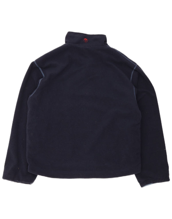 Fat Face Mens Zip Neck Reversible Fleece Jumper Medium Navy Blue Polyester