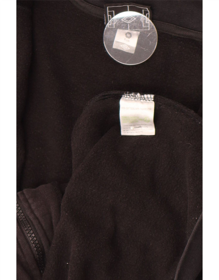 Umbro Womens Tracksuit Top Jacket UK 14 Medium Black Cotton