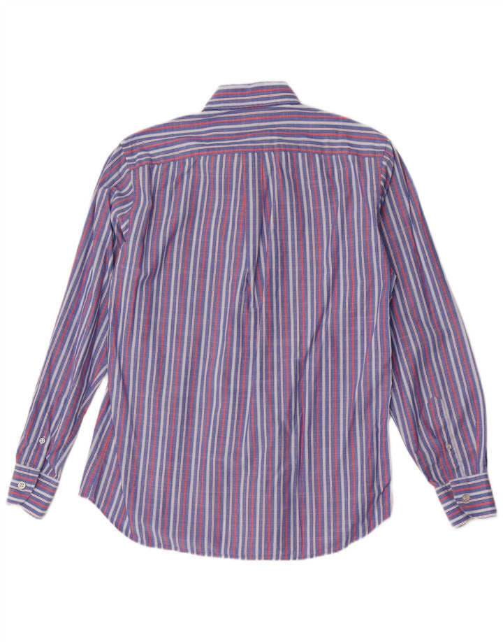 Harmont & Blaine Mens Regular Fit Shirt Medium Blue Striped Cotton