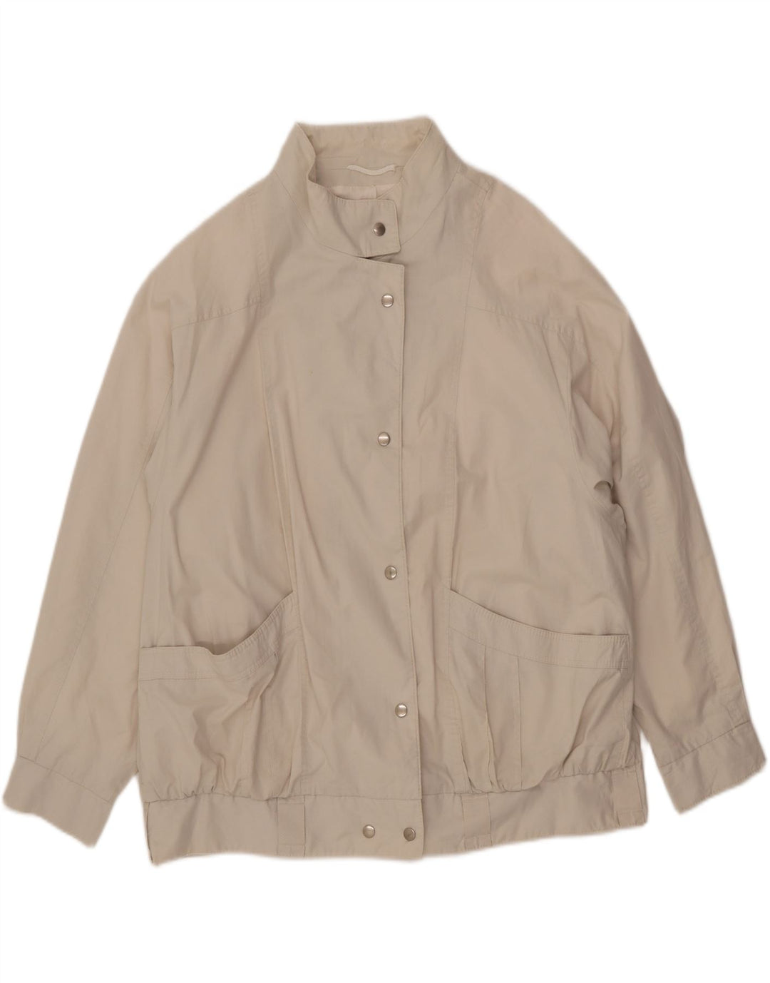 NINO Womens Oversized Bomber Jacket UK 20 2XL Beige Cotton