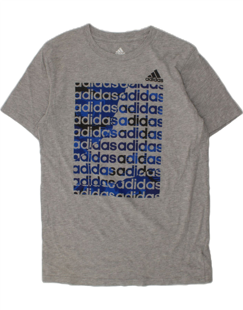 ADIDAS Boys Graphic T-Shirt Top 14-15 Years Large Grey Cotton Vintage Adidas and Second-Hand Adidas from Messina Hembry 