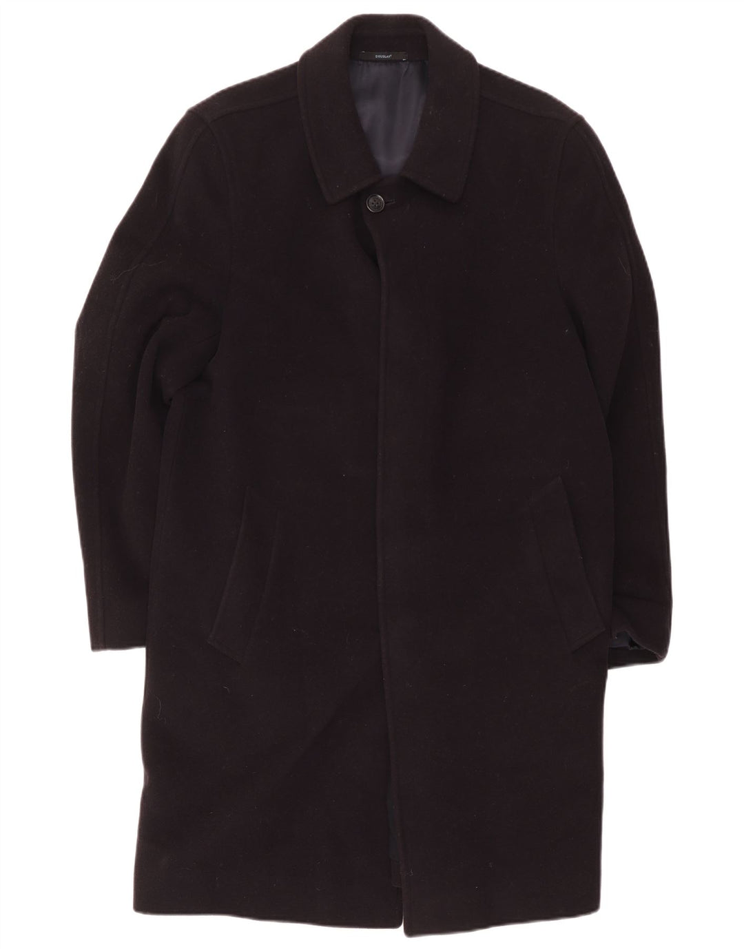 Douglas Mens Overcoat UK 38 Medium Black Wool