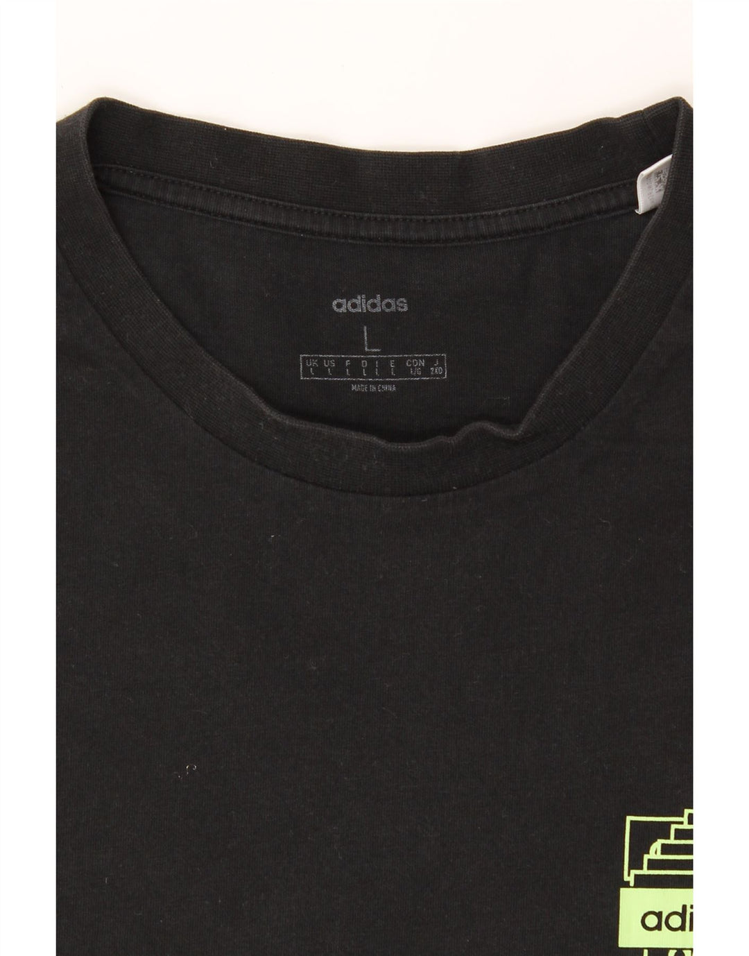ADIDAS Mens Graphic T-Shirt Top Large Black Cotton Vintage Adidas and Second-Hand Adidas from Messina Hembry 