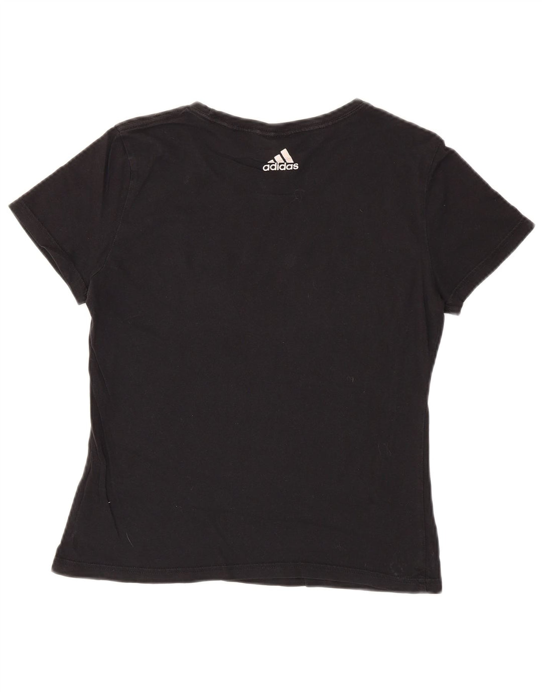 Adidas Womens Crop Graphic T-Shirt Top UK 12 Medium Black