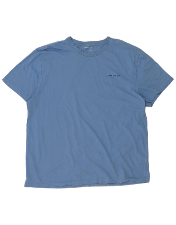 Calvin Klein Jeans Mens T-Shirt Top 2XL Blue Cotton