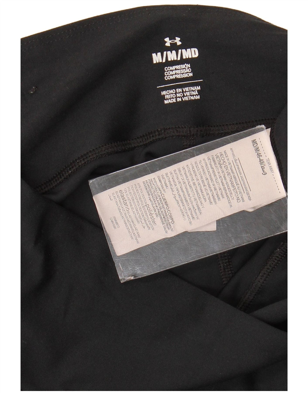 Under Armour Womens Crop Leggings UK 12 Medium  Black Colourblock Polyester