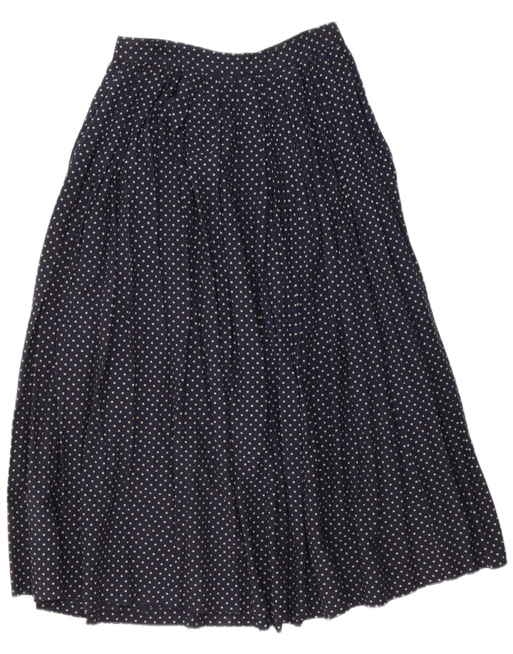 Vintage Womens Maxi Flared Skirt IT 46 Large W30  Navy Blue Polka Dot