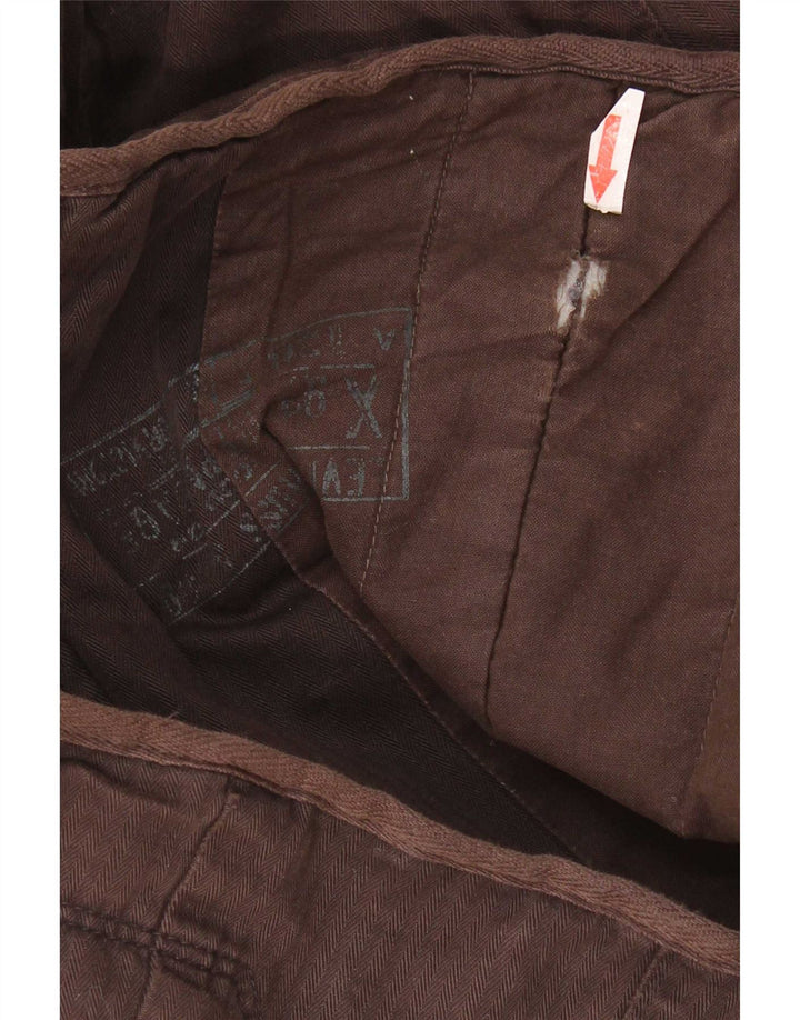 Levi's Womens Windbreaker Jacket UK 10 Small Brown Herringbone