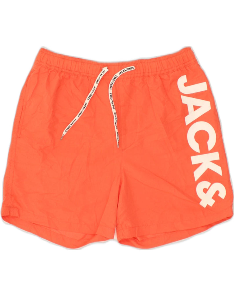 JACK & JONES Womens Graphic Sport Shorts UK 10 Small Orange Polyester | Vintage Jack & Jones | Thrift | Second-Hand Jack & Jones | Used Clothing | Messina Hembry 