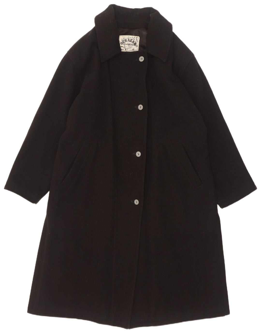 Ouragan Womens Yachting Oversized Overcoat IT 44 Medium Black Wool