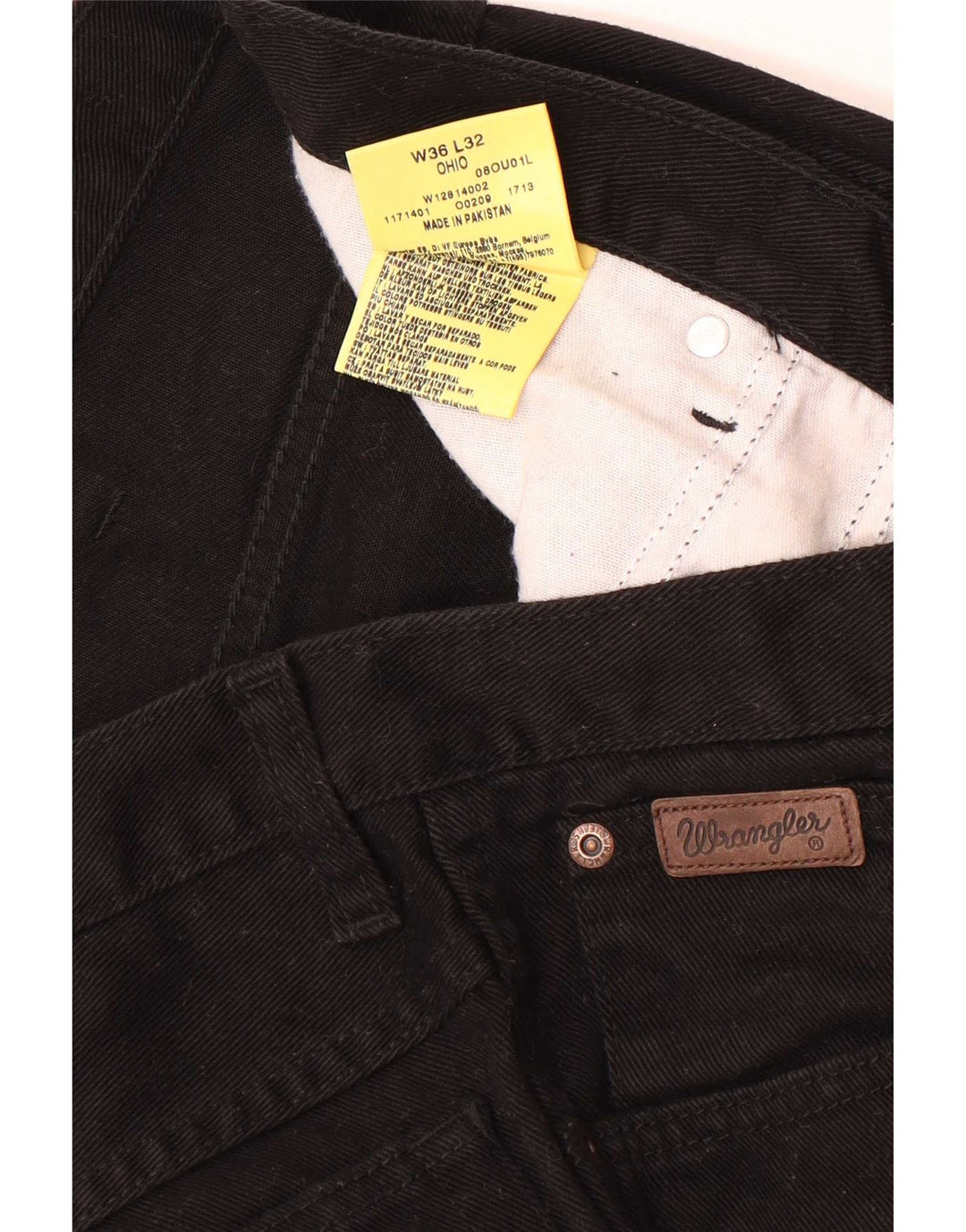 Wrangler Mens Ohio Straight Jeans W36 L32 Black Cotton