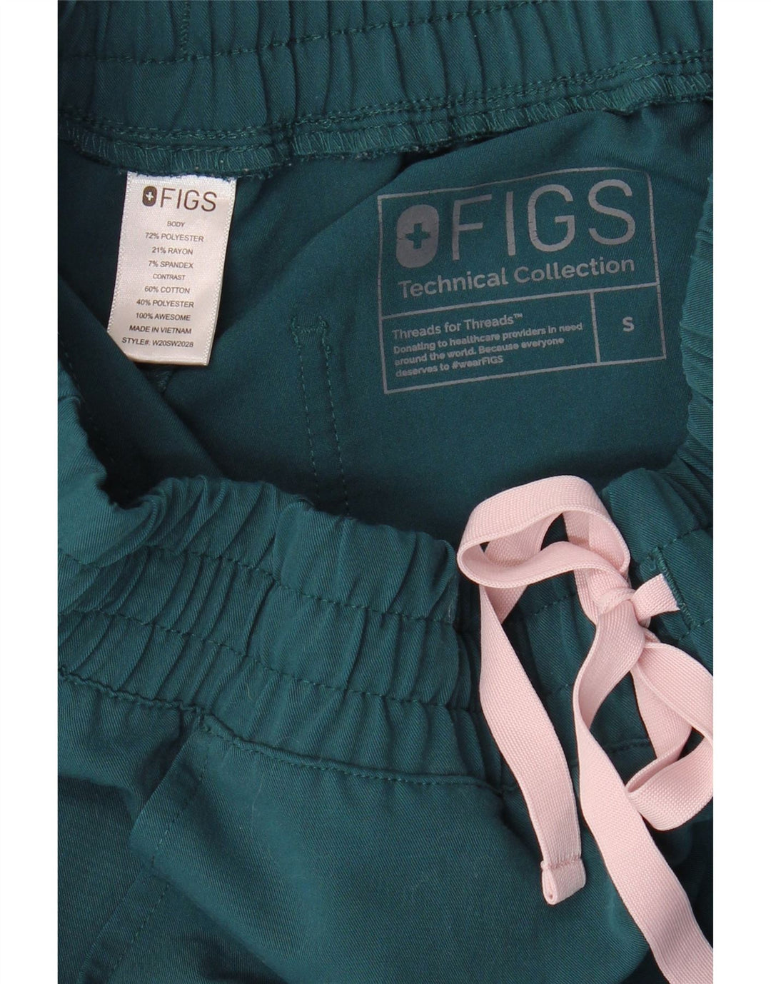 FIGS Womens Cargo Tracksuit Trousers Joggers UK 10 Small Green Polyester