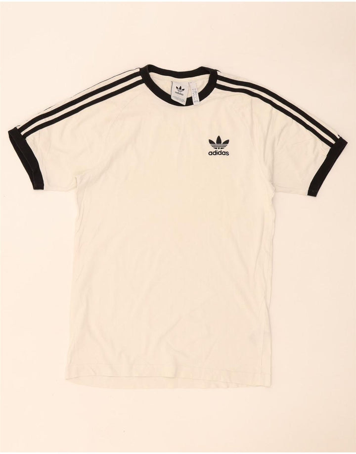 Adidas Mens T-Shirt Top Small White Cotton