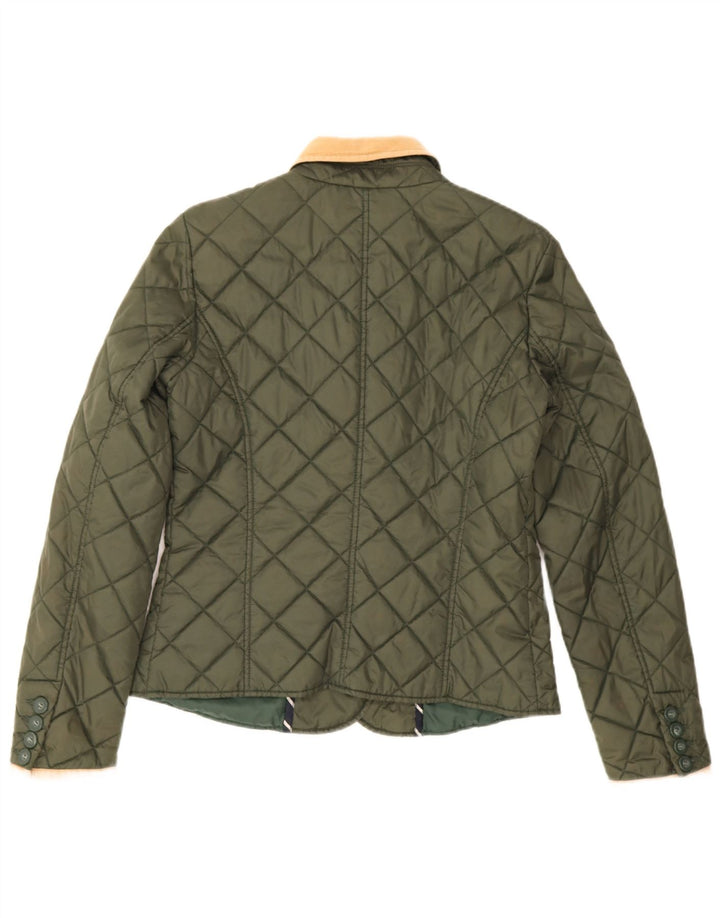 Playlife Womens Quilted Jacket UK 14 Medium Khaki Cotton
