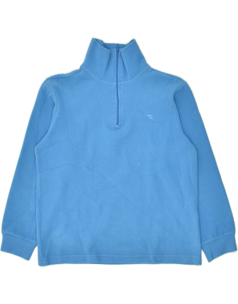 DIADORA Boys Zip Neck Fleece Jumper 10-11 Years Large Blue Polyester | Vintage Diadora | Thrift | Second-Hand Diadora | Used Clothing | Messina Hembry 