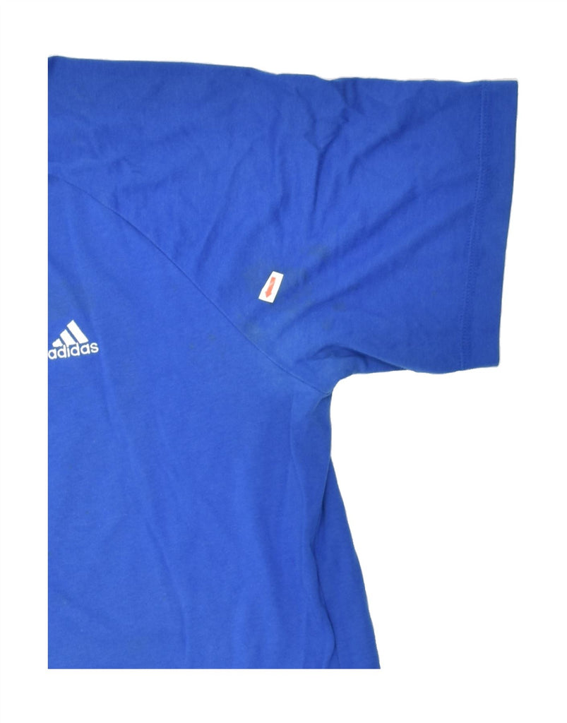 ADIDAS Mens T-Shirt Top Large Blue Cotton | Vintage Adidas | Thrift | Second-Hand Adidas | Used Clothing | Messina Hembry 