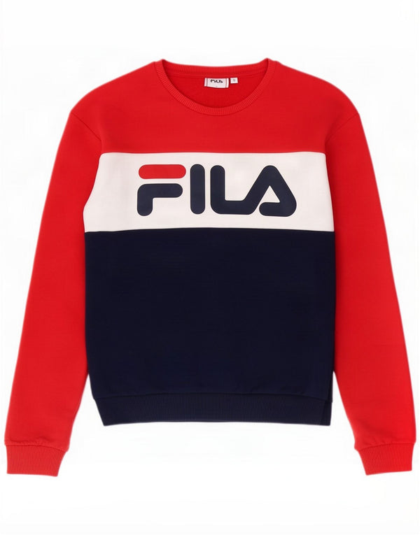 Fila Womens Graphic Sweatshirt Jumper UK 10 Small Multicoloured Colourblock