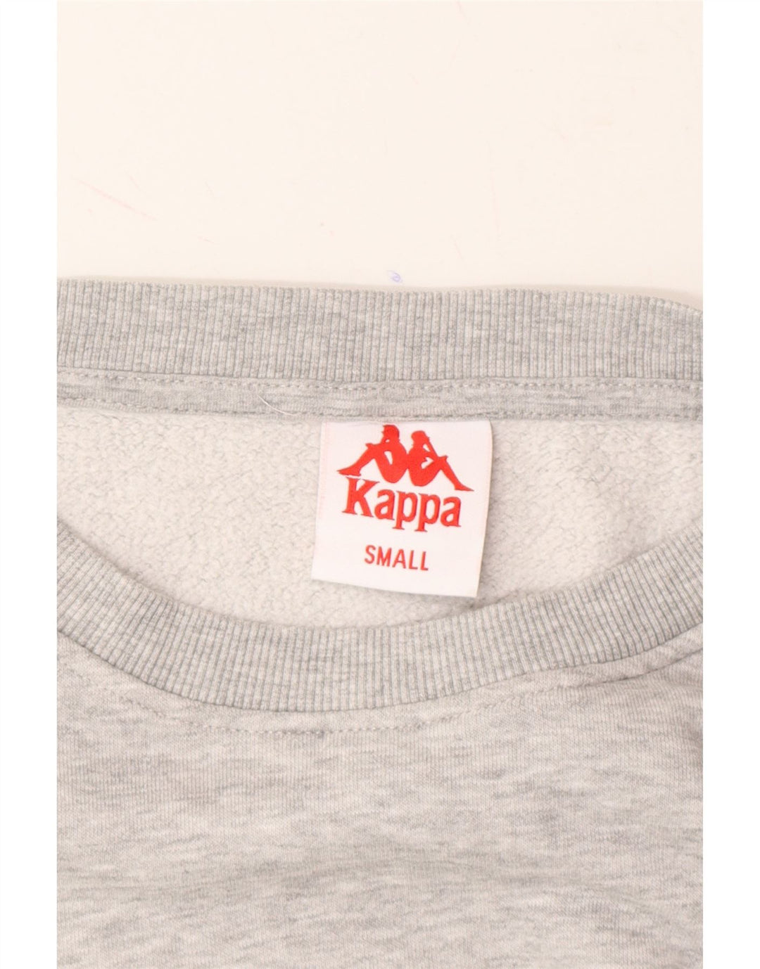 KAPPA Womens Graphic Sweatshirt Jumper UK 10 Small Grey Colourblock Vintage Kappa and Second-Hand Kappa from Messina Hembry 